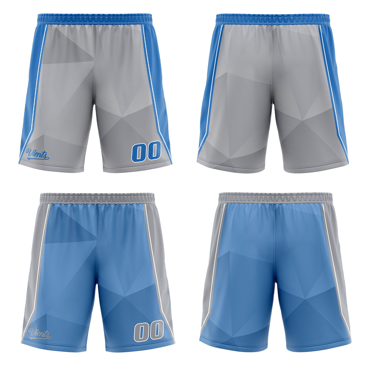 Benutzerdefinierte Grau Blau Reversible Basketball Jersey Personalisierte Drucken Name Nummer Logo
