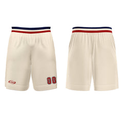 Benutzerdefinierter Beige Rot Blau Basketball Jersey Uniform Anzug gedruckt Ihr Logo Name Nummer