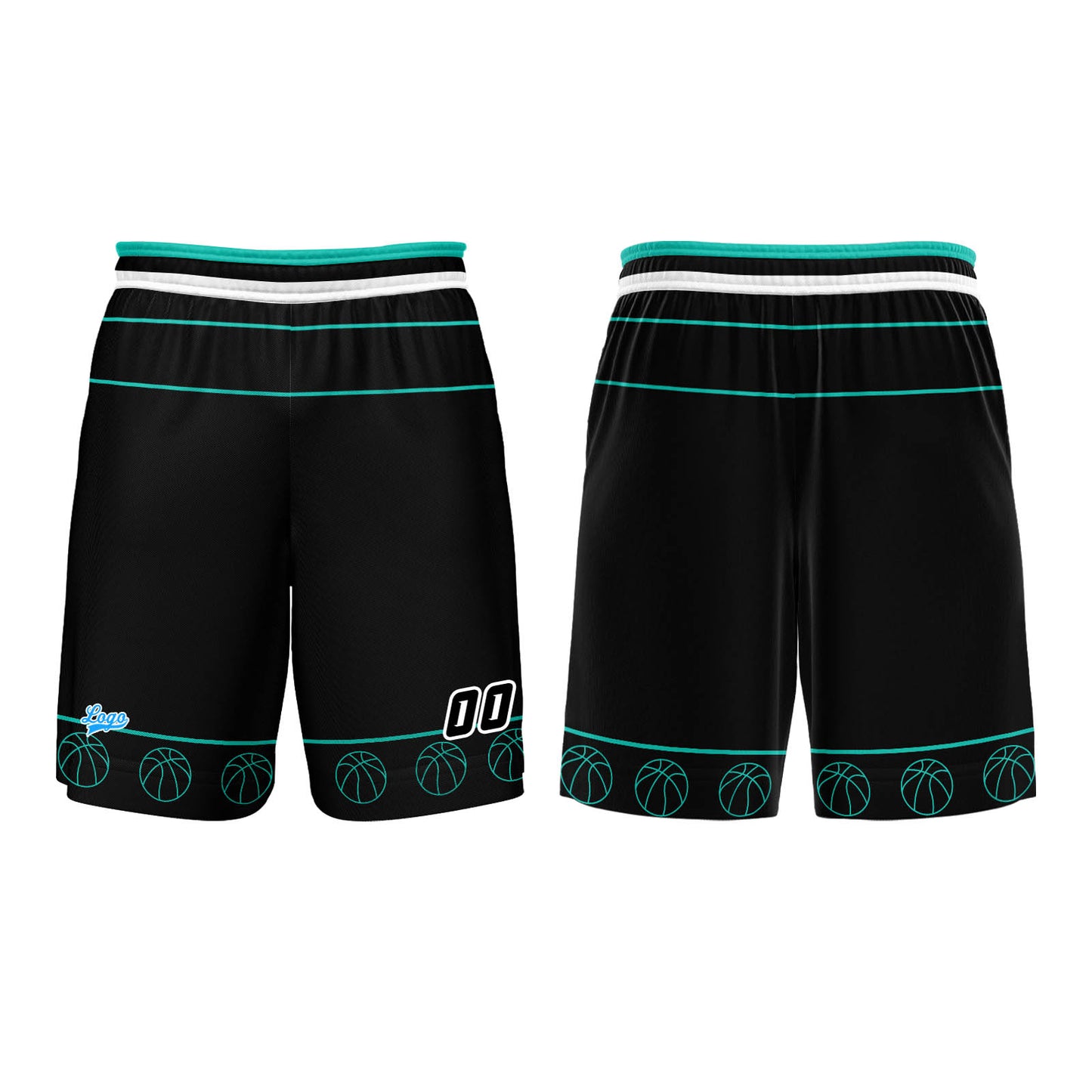 Benutzerdefinierter Weiß Tiffany Blau Basketball Jersey Uniform Anzug gedruckt Ihr Logo Name Nummer