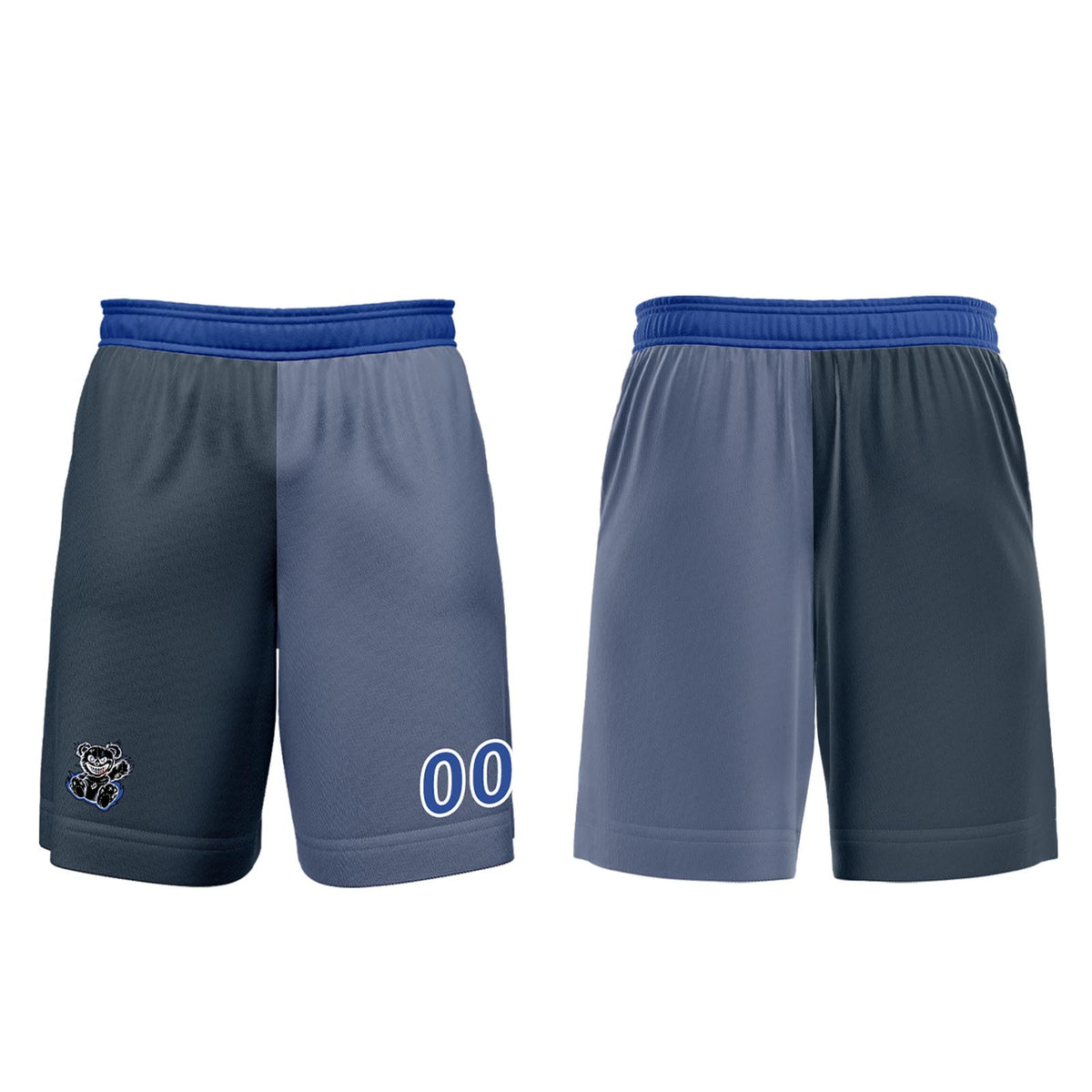 Benutzerdefinierte Grau Blau Fußball Trikots für Männer Frauen Personalisierte Fußball Uniformen für Erwachsene und Kind