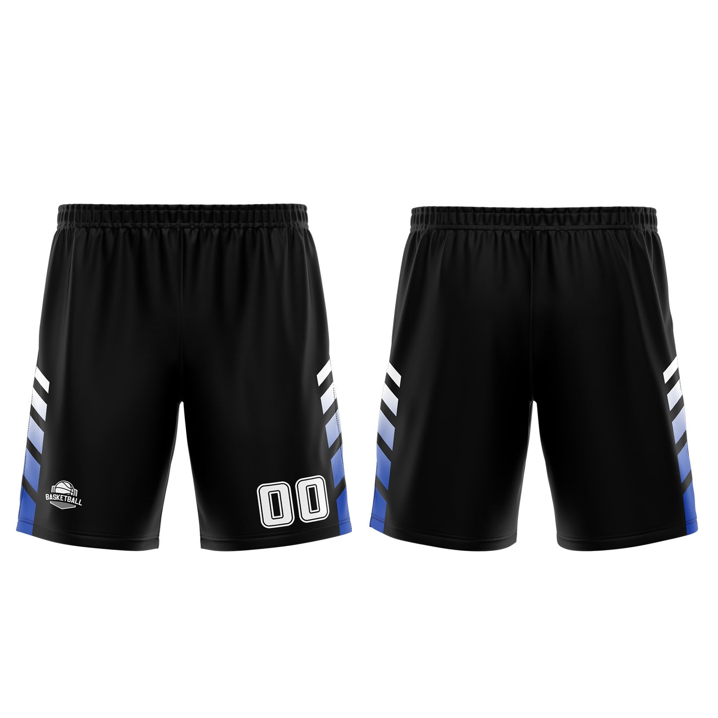 Benutzerdefinierter Schwarz Blau Basketball Jersey Uniform Anzug gedruckt Ihr Logo Name Nummer