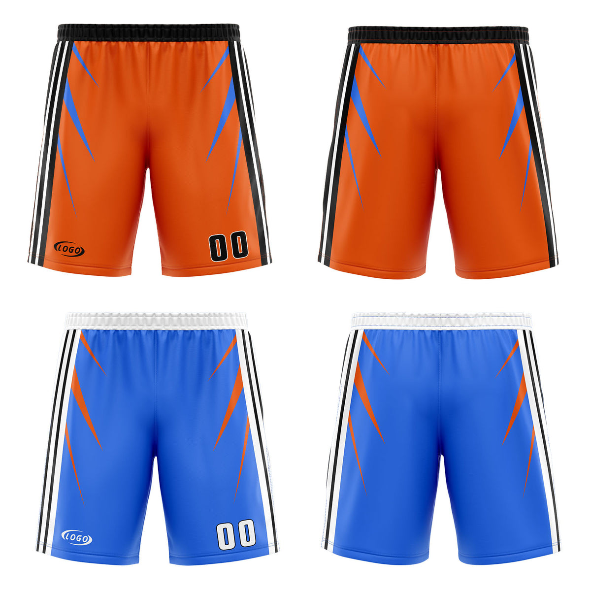 Benutzerdefinierte Orange Blau Reversible Basketball Jersey Personalisierte Drucken Name Nummer Logo