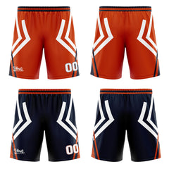 Benutzerdefinierte Orange Marine Reversible Basketball Jersey Personalisierte Drucken Name Nummer Logo