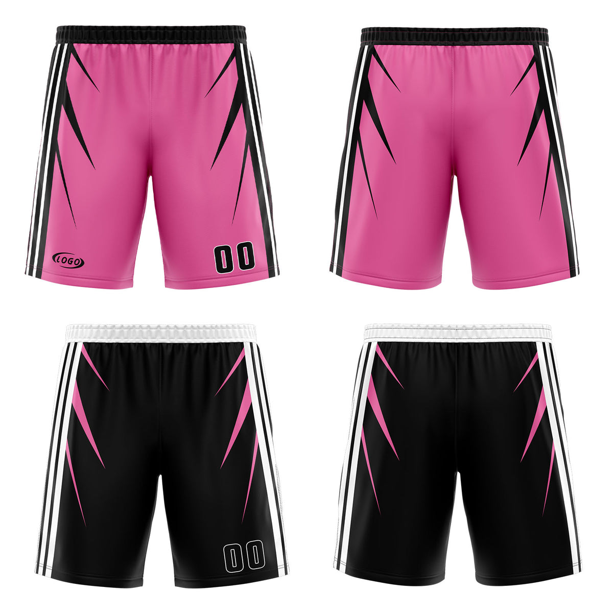Benutzerdefinierte Rosa Schwarz Reversible Basketball Jersey Personalisierte Drucken Name Nummer Logo