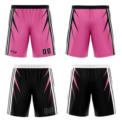 Benutzerdefinierte Rosa Schwarz Reversible Basketball Jersey Personalisierte Drucken Name Nummer Logo