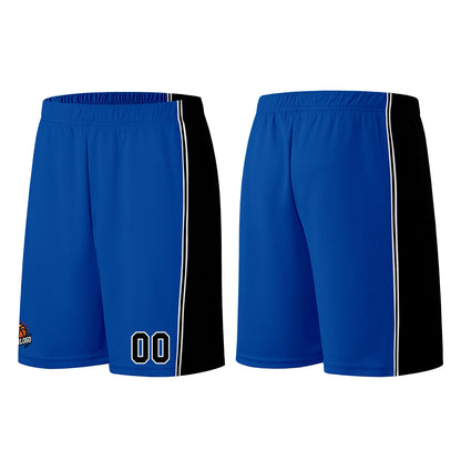 Individuelle Königs-Schwarz Basketball Jersey Shorts für Männer und Frauen Gestickter und gedruckter Name, Nummer und Logo