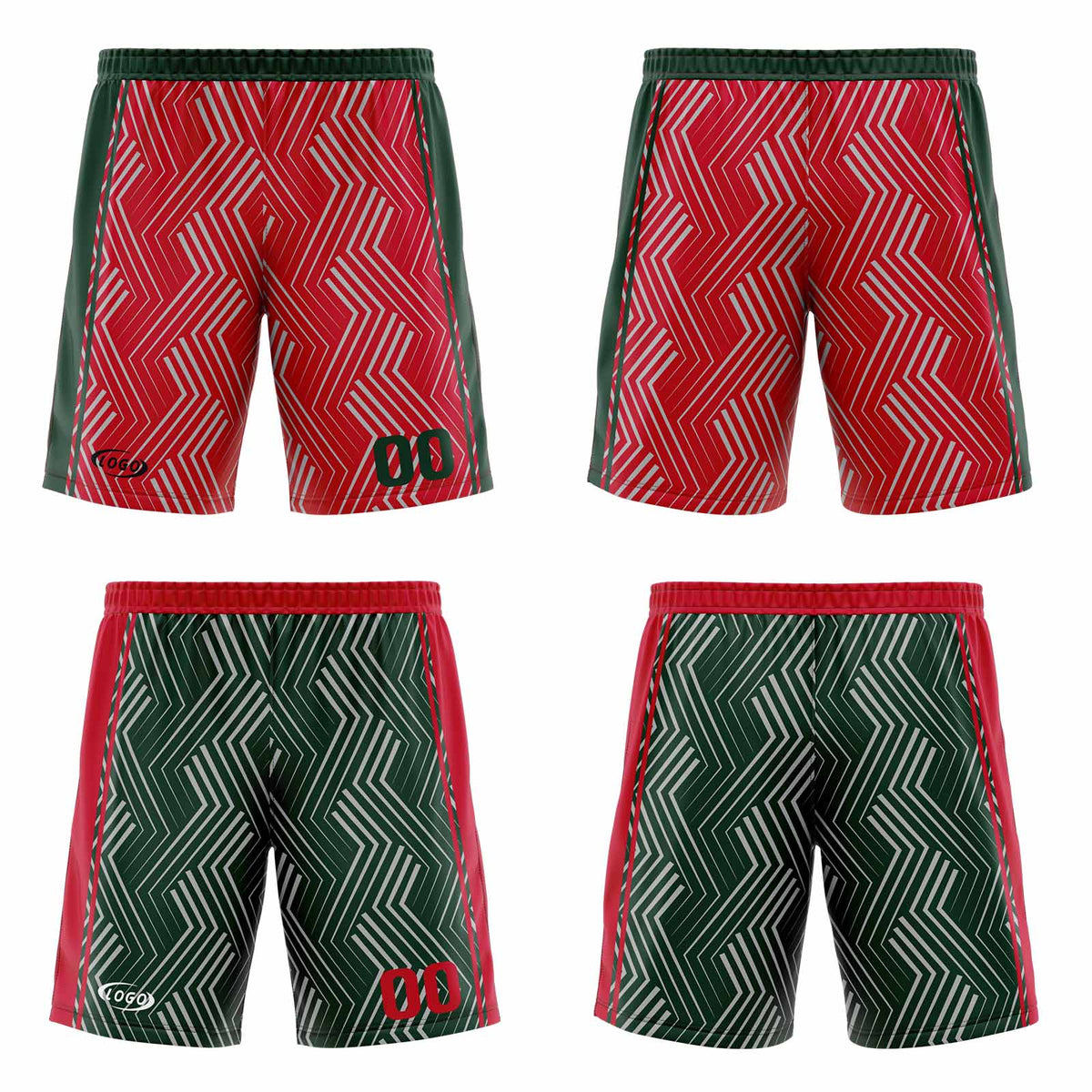 Benutzerdefinierte Rot Grün Reversible Basketball Jersey Personalisierte Drucken Name Nummer Logo