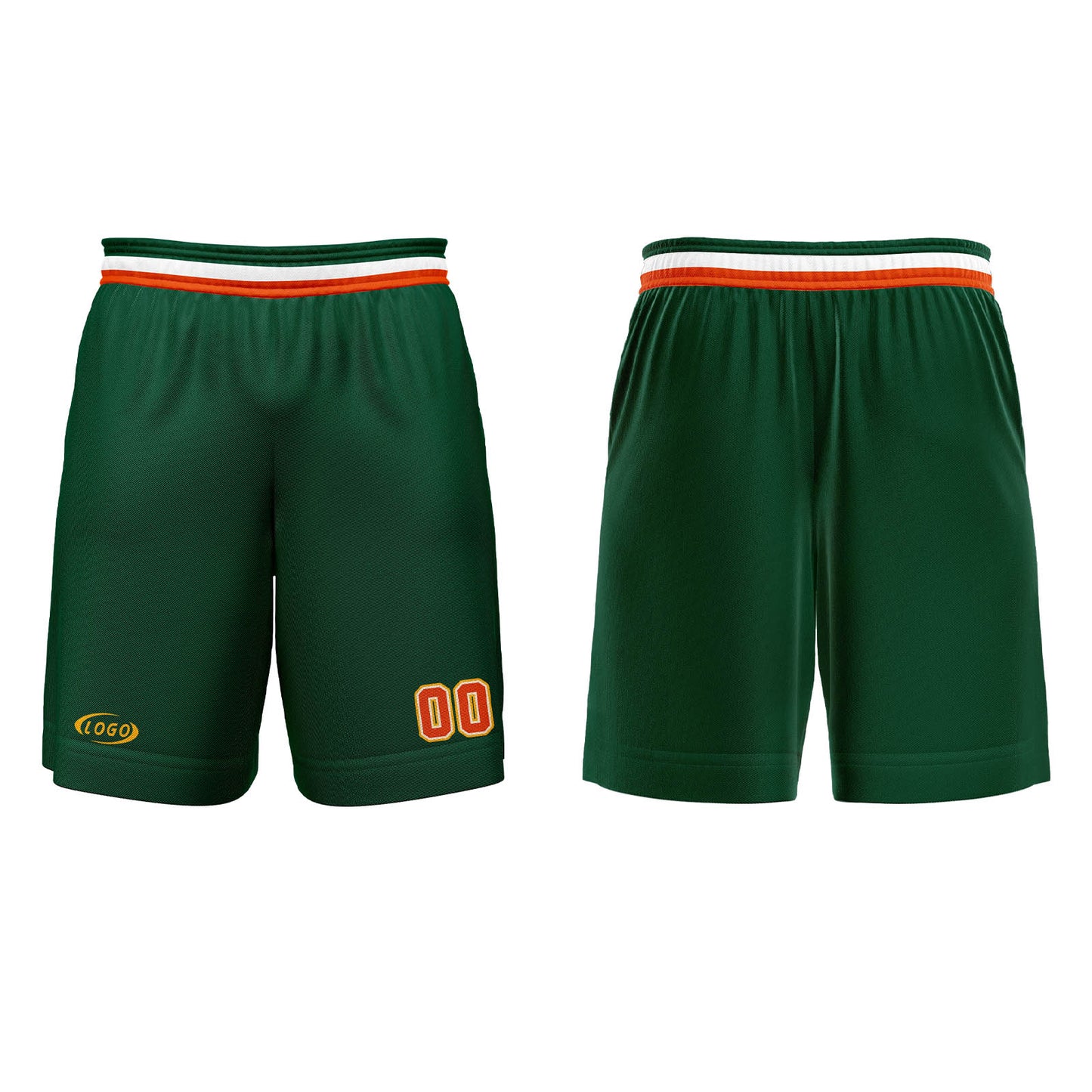 Benutzerdefinierter Grün Orange Gelb Basketball Jersey Uniform Anzug gedruckt Ihr Logo Name Nummer