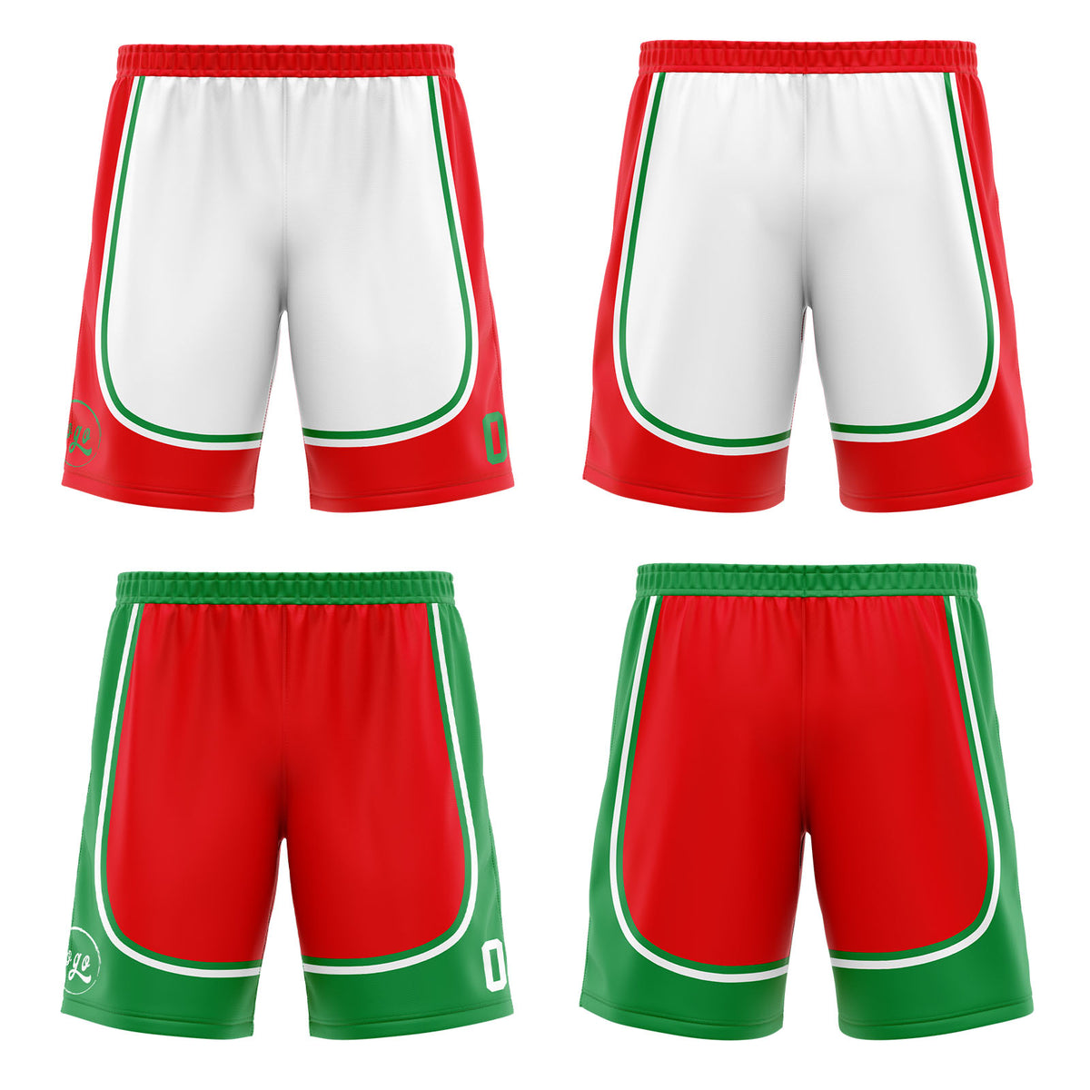 Benutzerdefinierte Rot Grün Reversible Basketball Jersey Personalisierte Drucken Name Nummer Logo