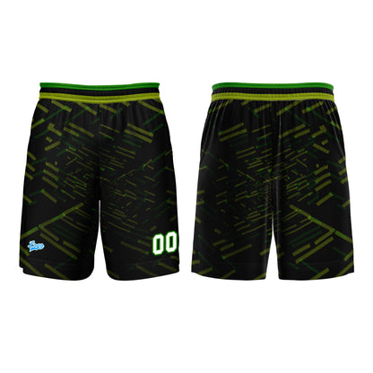 Benutzerdefinierter Schwarz Grün Basketball Jersey Uniform Anzug gedruckt Ihr Logo Name Nummer