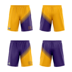 Benutzerdefinierte Gelb Lila Reversible Basketball Jersey Personalisierte Print Name Nummer Logo