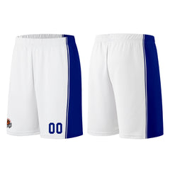 Individuelle Weiß-Königliche Basketball Jersey Shorts für Männer und Frauen Gestickter und gedruckter Name, Nummer und Logo