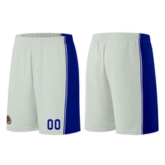Individuelle Grau-Königlich Basketball Jersey Shorts für Männer und Frauen Gestickter und gedruckter Name, Nummer und Logo