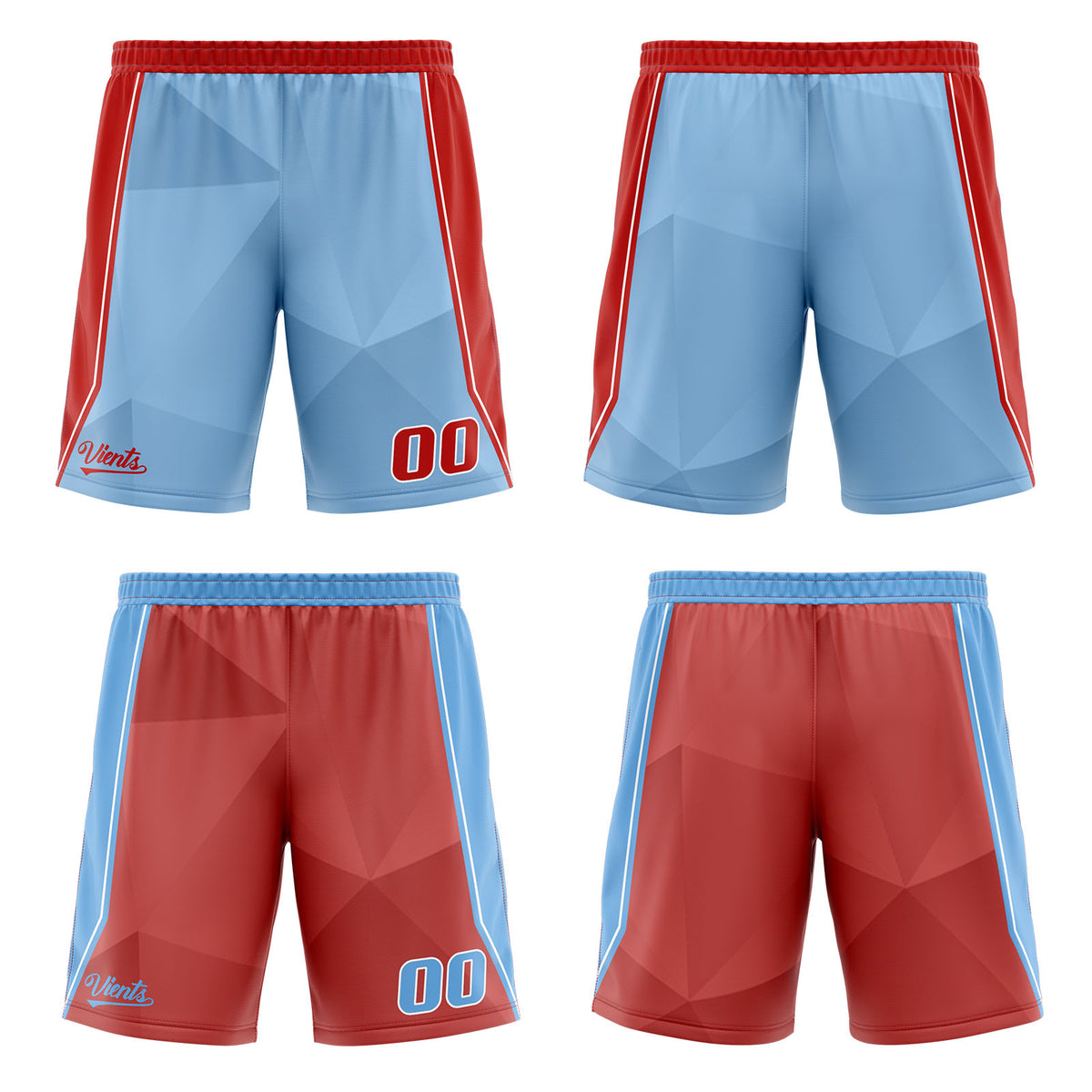 Benutzerdefinierte Blau Rot Reversible Basketball Jersey Personalisierte Drucken Name Nummer Logo