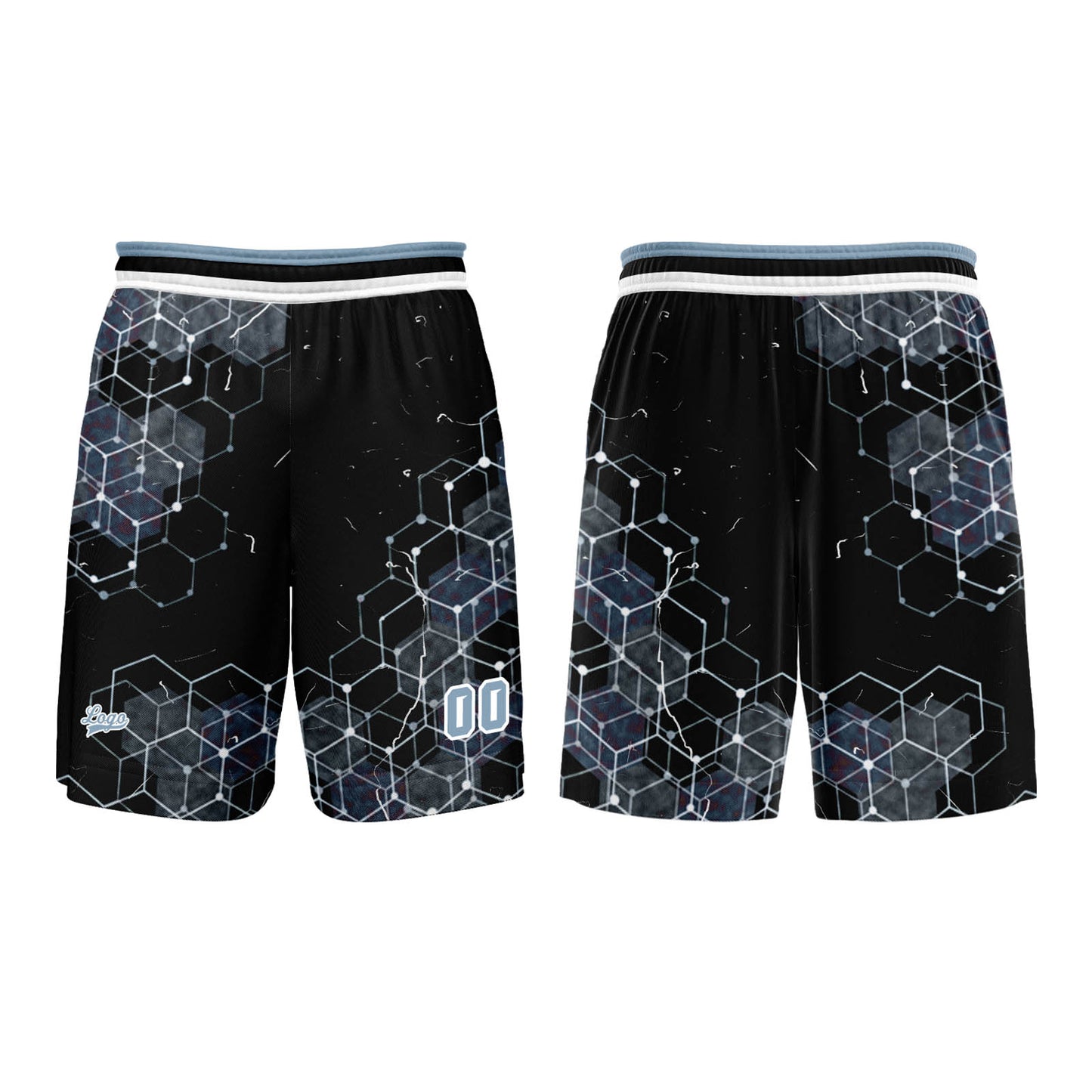Benutzerdefinierter Grau Blau Basketball Jersey Uniform Anzug gedruckt Ihr Logo Name Nummer