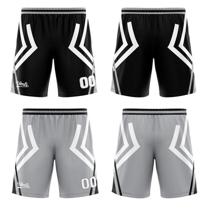 Benutzerdefinierte Schwarz Grau Reversible Basketball Jersey Personalisierte Drucken Name Nummer Logo