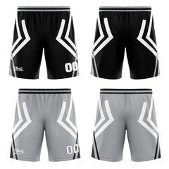 Benutzerdefinierte Schwarz Grau Reversible Basketball Jersey Personalisierte Drucken Name Nummer Logo