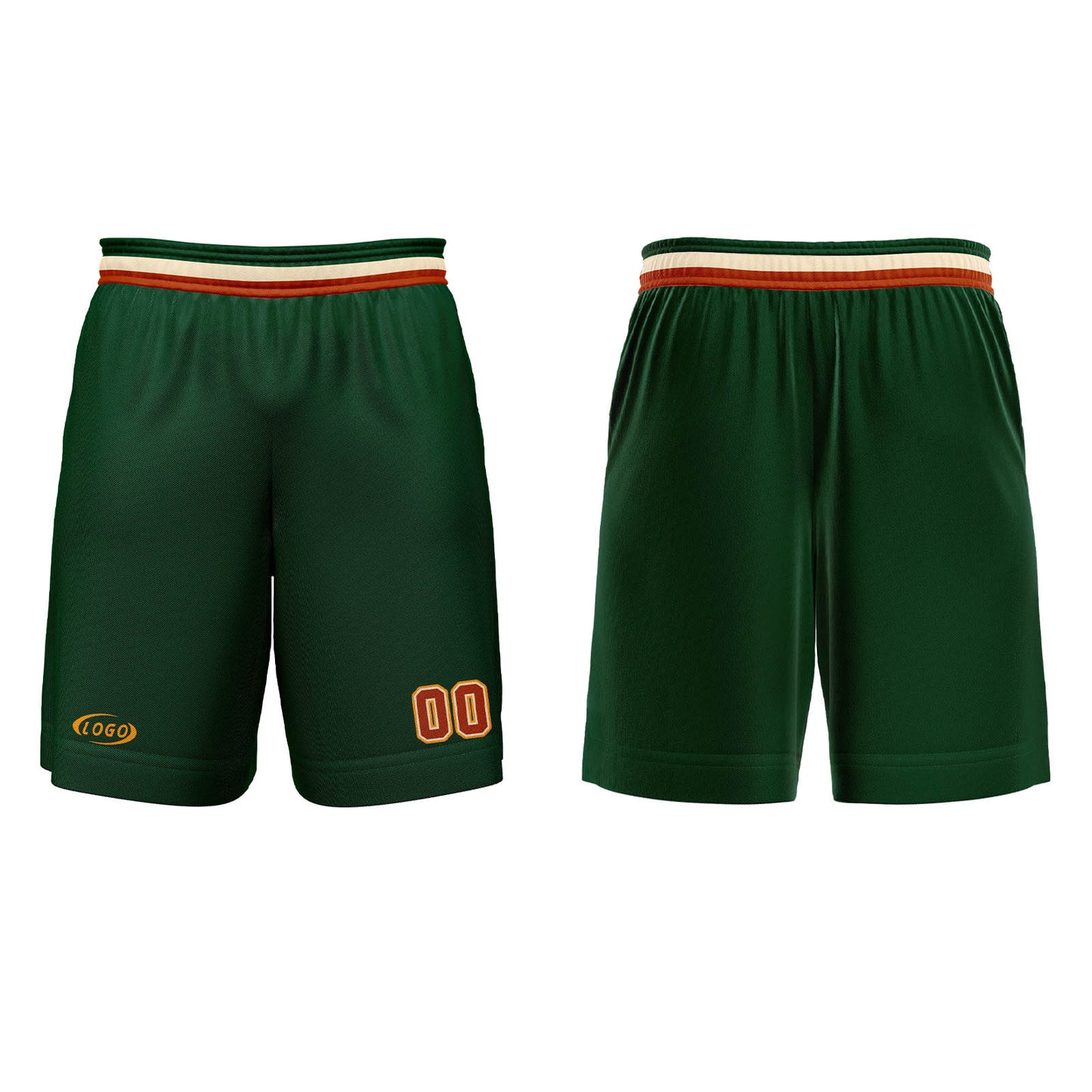 Benutzerdefinierter Grün Hellbraun Rot Gelb Basketball Jersey Uniform Anzug gedruckt Ihr Logo Name Nummer