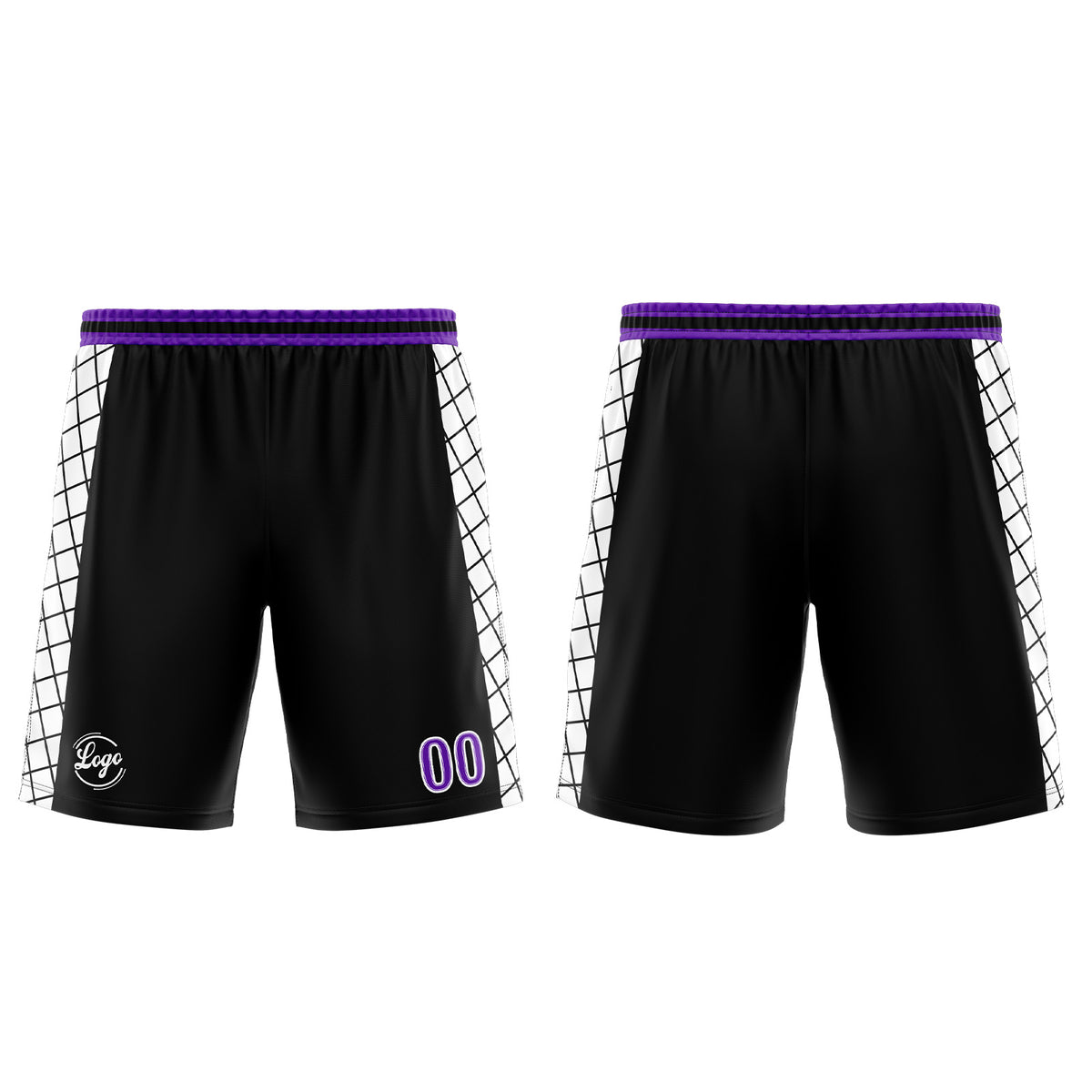 Benutzerdefinierter Schwarz Lila Basketball Jersey Uniform Anzug gedruckt Ihr Logo Name Nummer