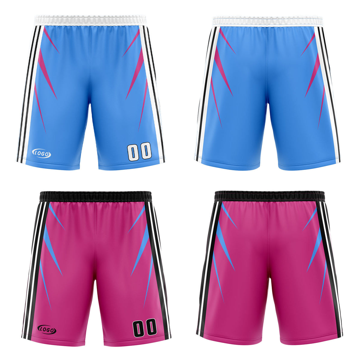 Benutzerdefinierte Blau Rosa Reversible Basketball Jersey Personalisierte Drucken Name Nummer Logo
