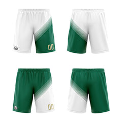 Benutzerdefinierte Weiß Grün Reversible Basketball Jersey Personalisierte Print Name Nummer Logo