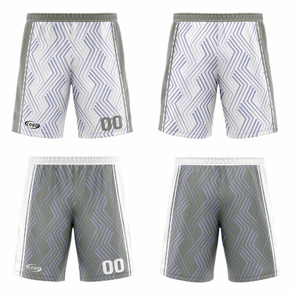 Benutzerdefinierte Weiß Grau Reversible Basketball Jersey Personalisierte Drucken Name Nummer Logo
