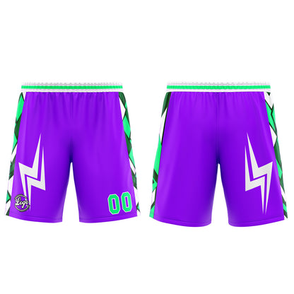 Benutzerdefinierter Lila Grün Basketball Jersey Uniform Anzug gedruckt Ihr Logo Name Nummer