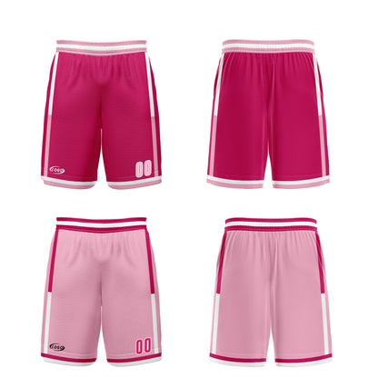 Benutzerdefinierte Rosa Rot Pink Reversible Basketball Jersey Personalisierte Drucken Name Nummer Logo