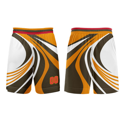 Benutzerdefinierter Gelb Orange Basketball Jersey Uniform Anzug gedruckt Ihr Logo Name Nummer