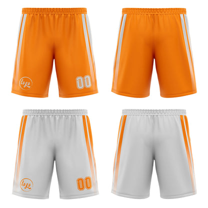 Benutzerdefinierte Orange Grau Reversible Basketball Jersey Personalisierte Drucken Name Nummer Logo