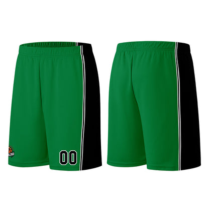 Individuelle Kellygrün Schwarz Basketball Jersey Shorts für Männer und Frauen Gestickter und gedruckter Name, Nummer und Logo