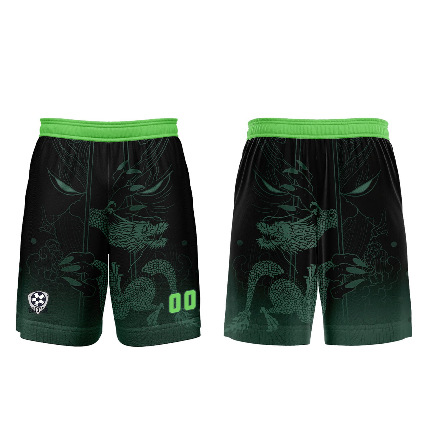 Benutzerdefinierte Grün Lichtblau Trikots für Männer Frauen Personalisierte Fußball Uniformen für Erwachsene und Kind