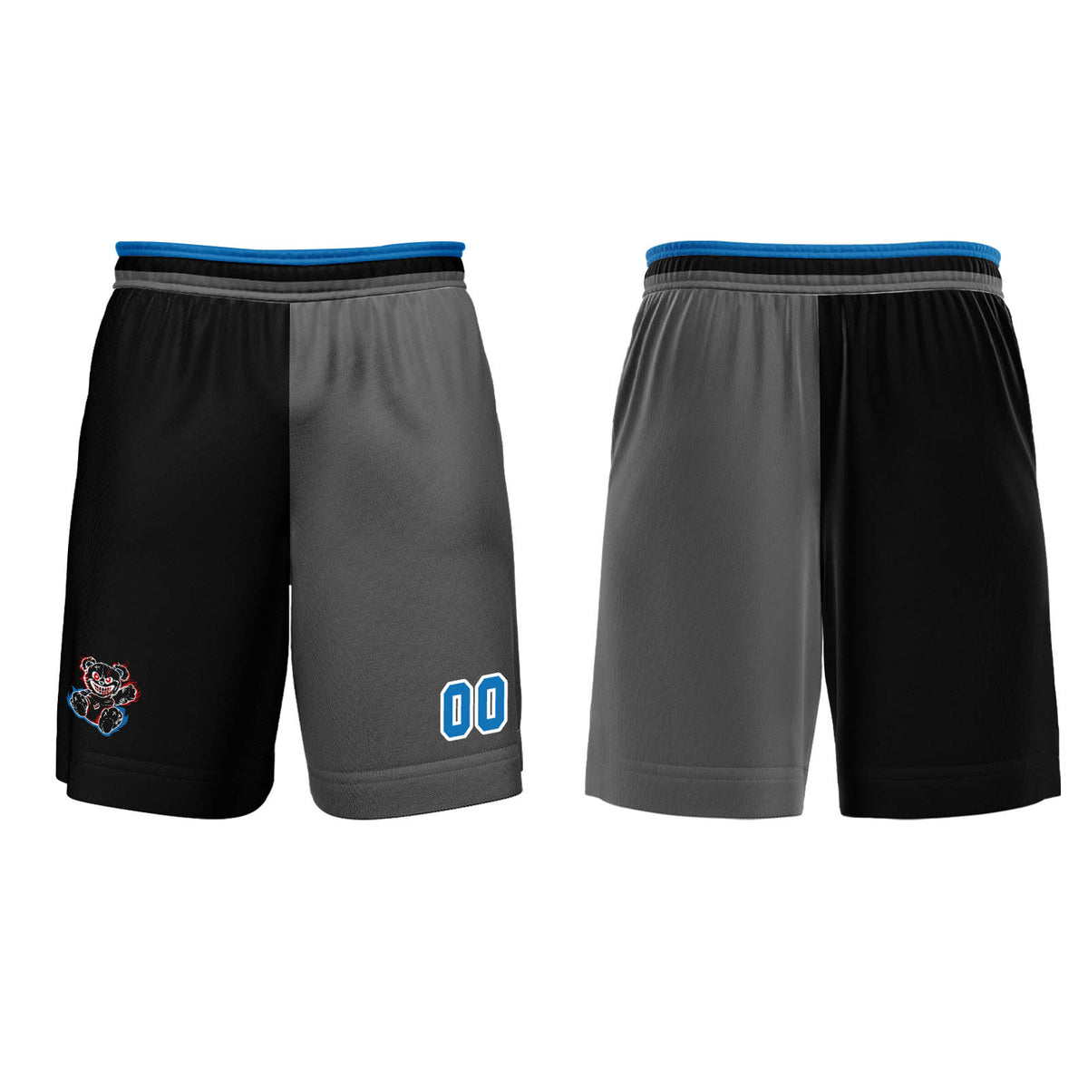 Benutzerdefinierter Schwarz Grau Basketball Jersey Uniform Anzug gedruckt Ihr Logo Name Nummer