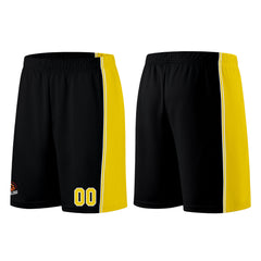 Individuelle Schwarz Gelb Basketball Jersey Shorts für Männer und Frauen Gestickter und gedruckter Name, Nummer und Logo