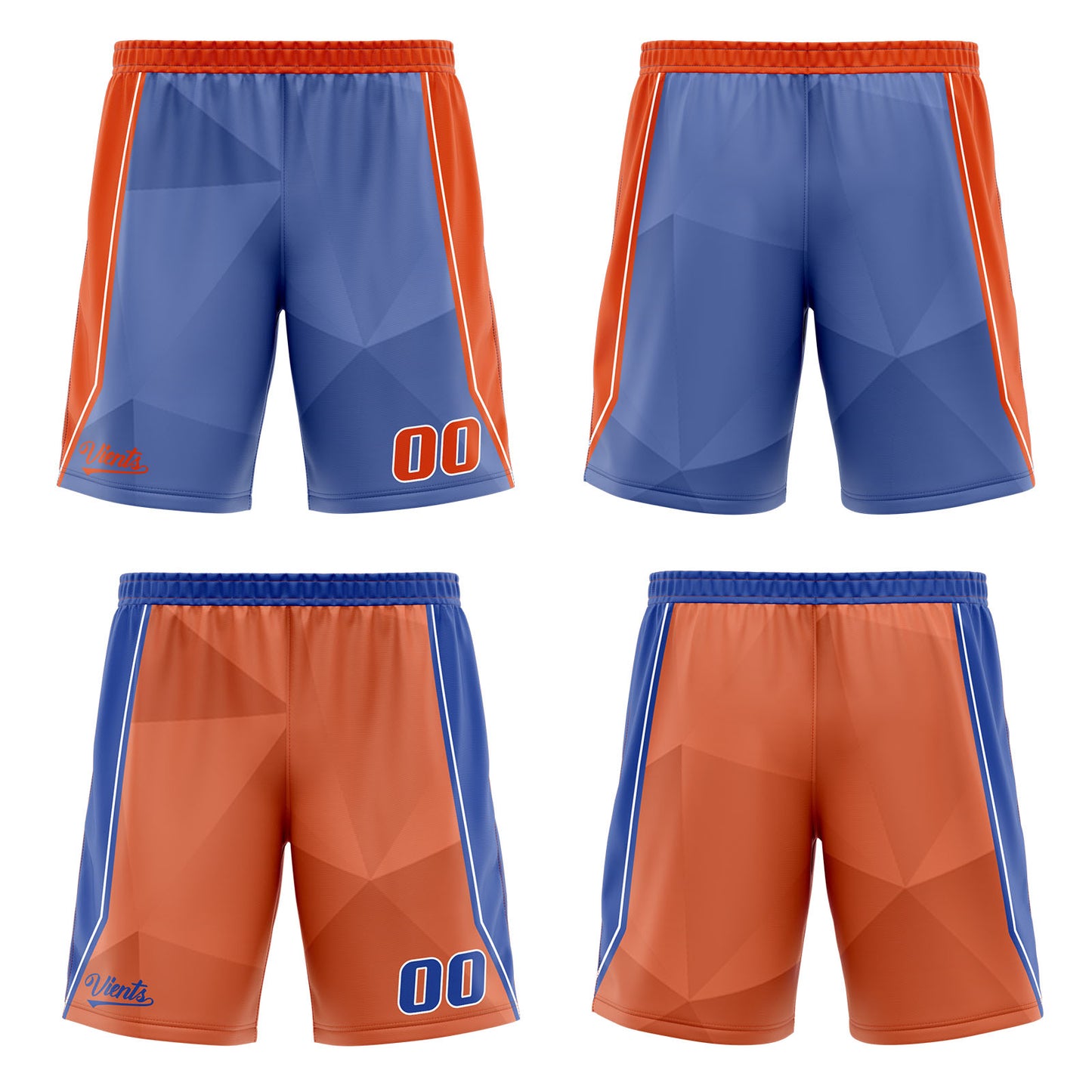 Benutzerdefinierte Blau Orange Reversible Basketball Jersey Personalisierte Drucken Name Nummer Logo