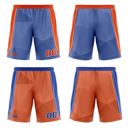 Benutzerdefinierte Blau Orange Reversible Basketball Jersey Personalisierte Drucken Name Nummer Logo
