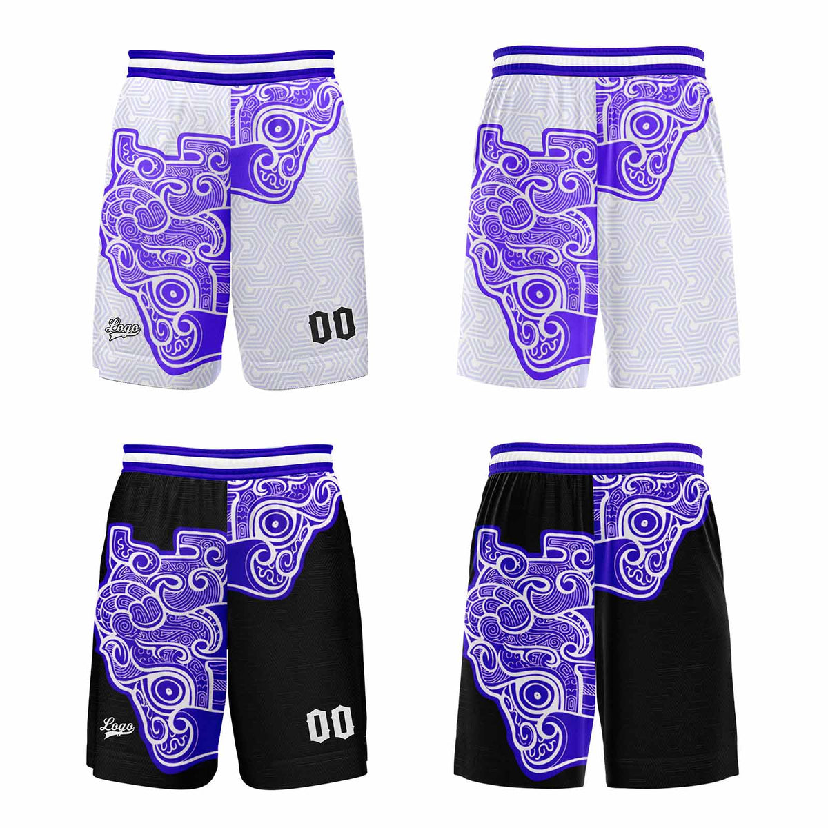 Benutzerdefinierte Weiß Schwarz Reversible Basketball Jersey Personalisierte Print Name Nummer Logo