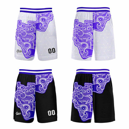 Benutzerdefinierte Weiß Schwarz Reversible Basketball Jersey Personalisierte Print Name Nummer Logo