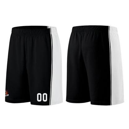 Individuelle Schwarz Weiß Basketball Jersey Shorts für Männer und Frauen Gestickter und gedruckter Name, Nummer und Logo