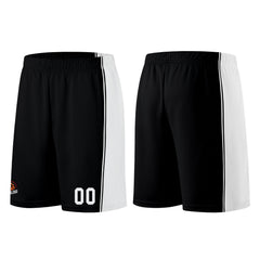 Individuelle Schwarz Weiß Basketball Jersey Shorts für Männer und Frauen Gestickter und gedruckter Name, Nummer und Logo