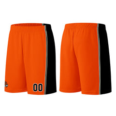 Individuelle Orange-Schwarz Basketball Jersey Shorts für Männer und Frauen Gestickter und gedruckter Name, Nummer und Logo