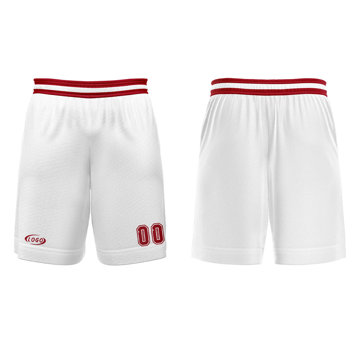 Benutzerdefinierter Weiß Blau Rot Basketball Jersey Uniform Anzug gedruckt Ihr Logo Name Nummer