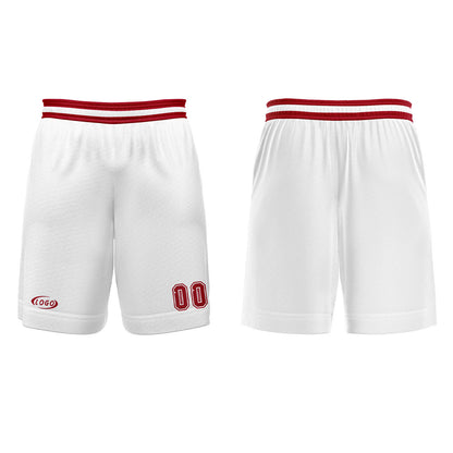 Benutzerdefinierter Weiß Blau Rot Basketball Jersey Uniform Anzug gedruckt Ihr Logo Name Nummer