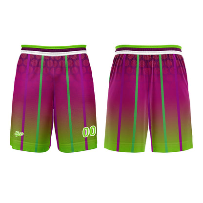 Benutzerdefinierter Lila Grün Basketball Jersey Uniform Anzug gedruckt Ihr Logo Name Nummer