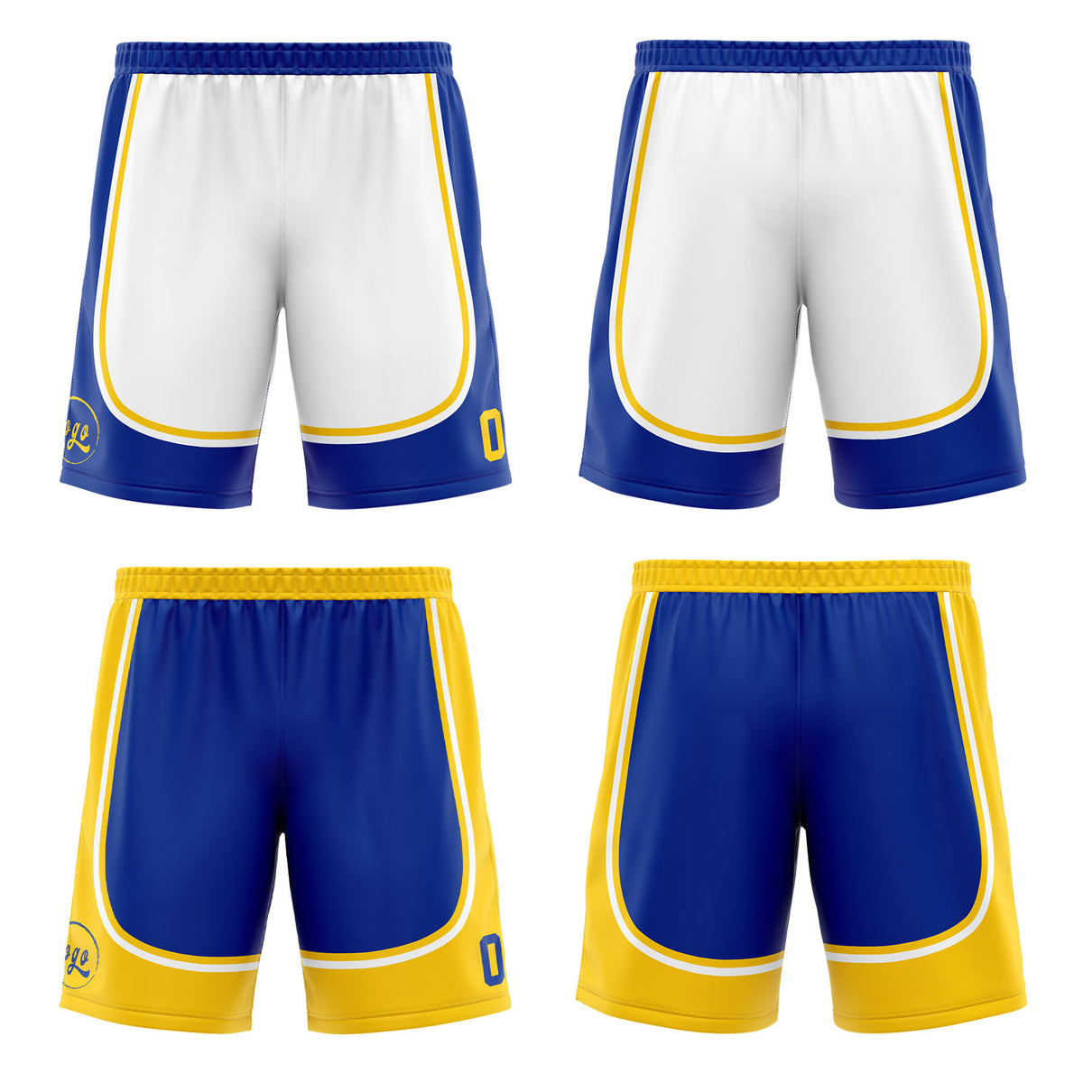 Benutzerdefinierte Blau Gelb Reversible Basketball Jersey Personalisierte Drucken Name Nummer Logo