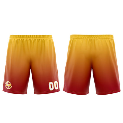 Benutzerdefinierter Rot Gelb Basketball Jersey Uniform Anzug gedruckt Ihr Logo Name Nummer
