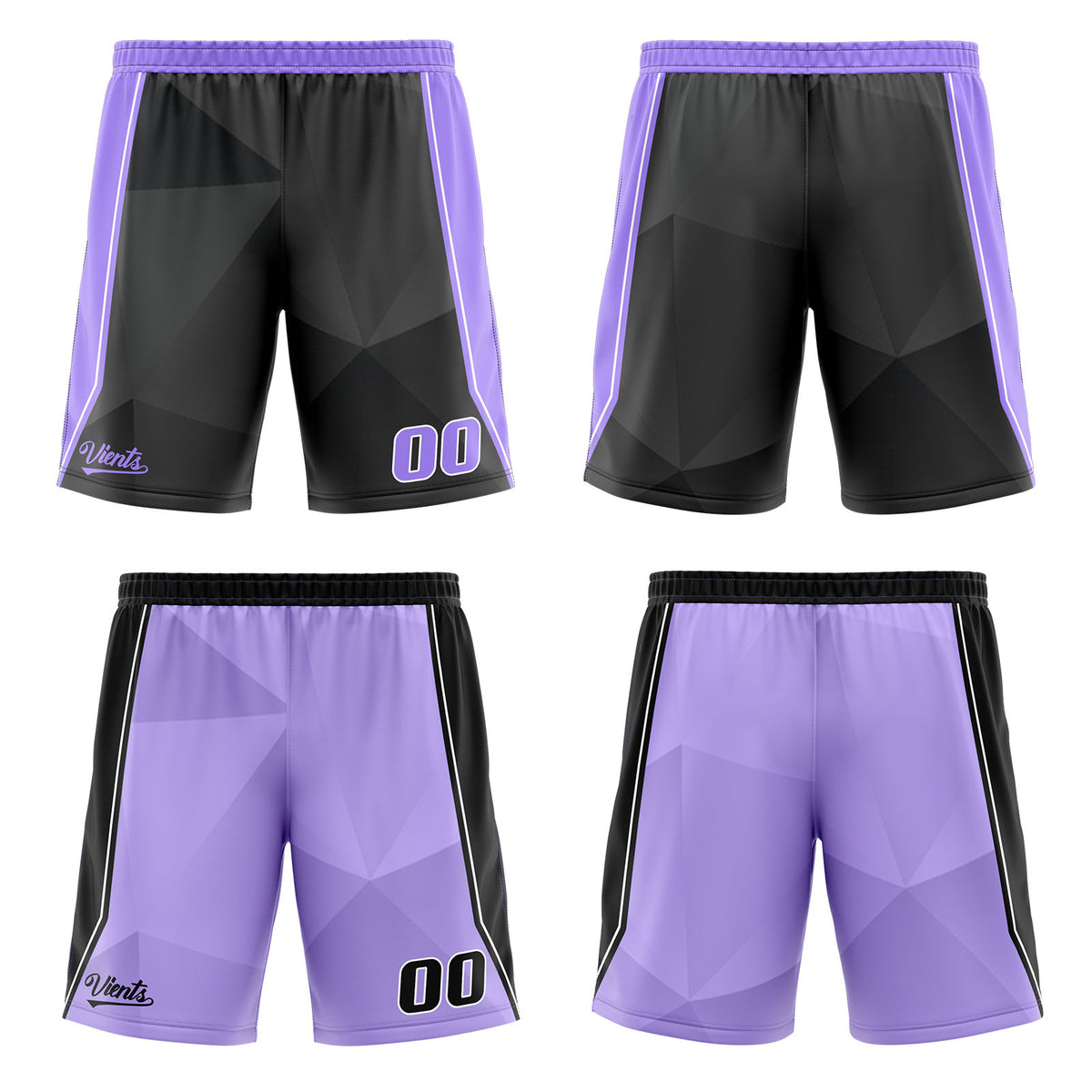 Benutzerdefinierte Schwarz Lichtlila Reversible Basketball Jersey Personalisierte Drucken Name Nummer Logo