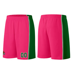 Individuelle Rosa-Grün Basketball Jersey Shorts für Männer und Frauen Gestickter und gedruckter Name, Nummer und Logo