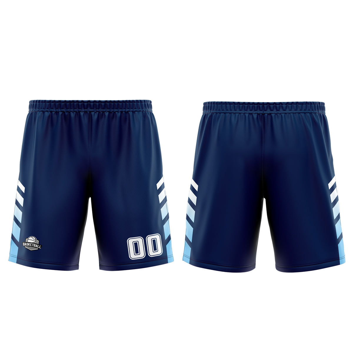 Benutzerdefinierter Marine Weiß Basketball Jersey Uniform Anzug gedruckt Ihr Logo Name Nummer