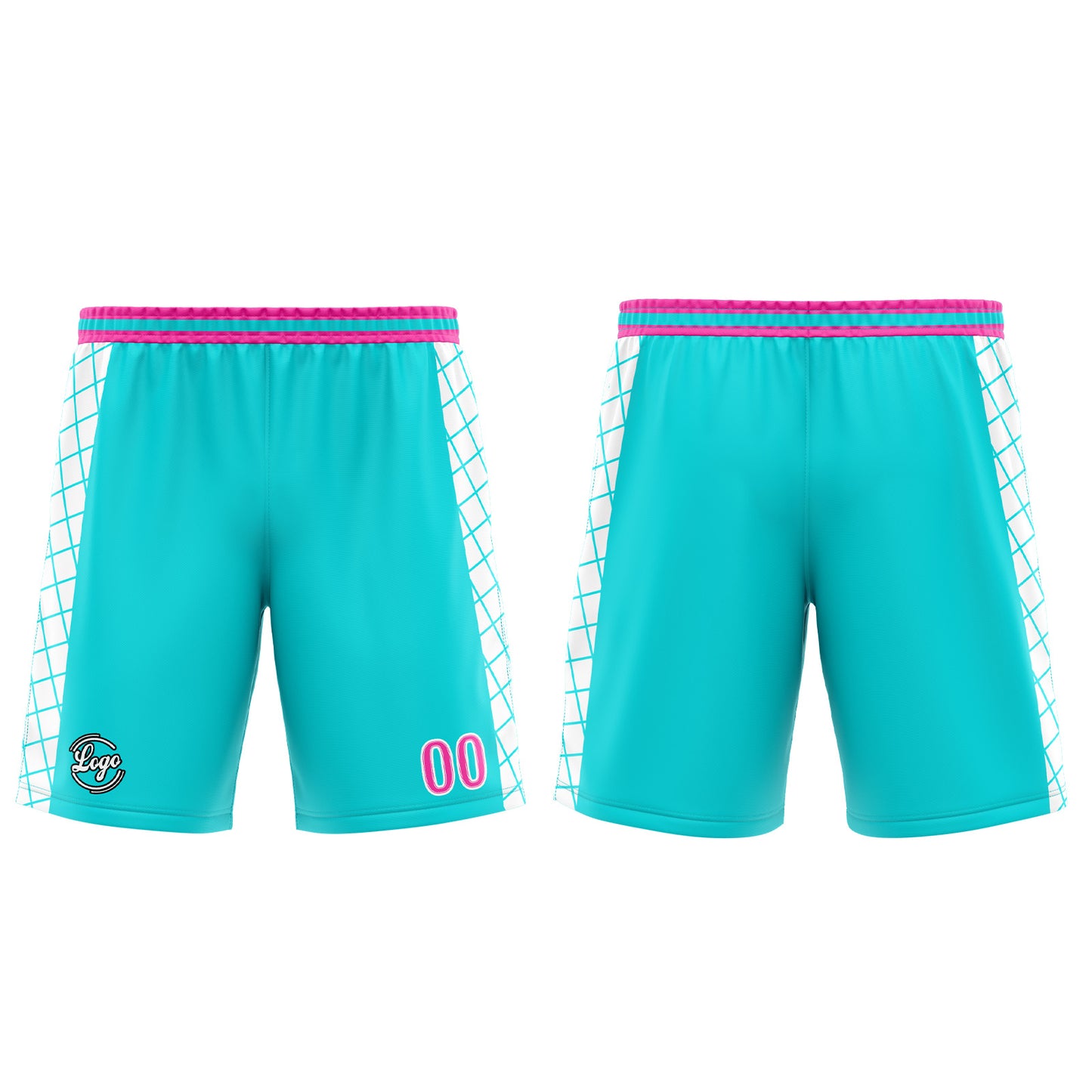 Benutzerdefinierter Cyan Rosa Basketball Jersey Uniform Anzug gedruckt Ihr Logo Name Nummer
